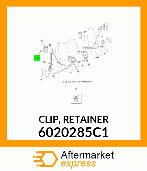 CLIP, RETAINER 6020285C1