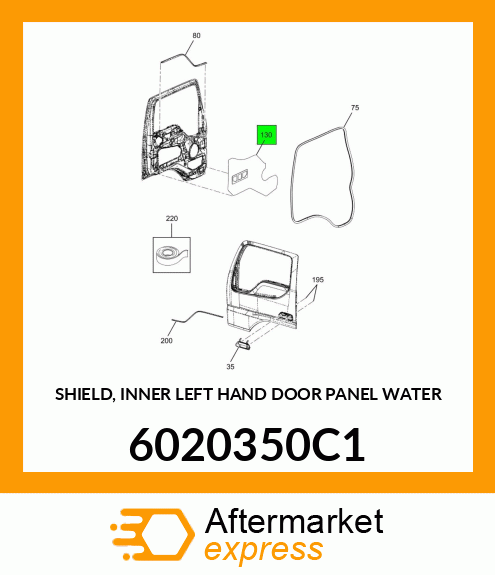 SHIELD, INNER LEFT HAND DOOR PANEL WATER 6020350C1