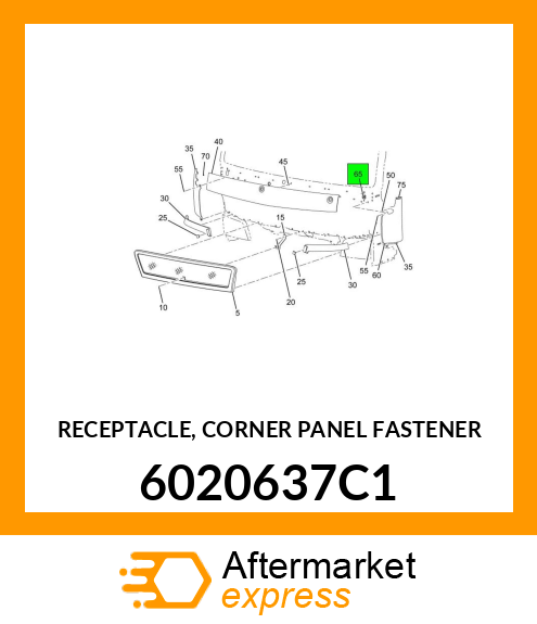 RECEPTACLE, CORNER PANEL FASTENER 6020637C1