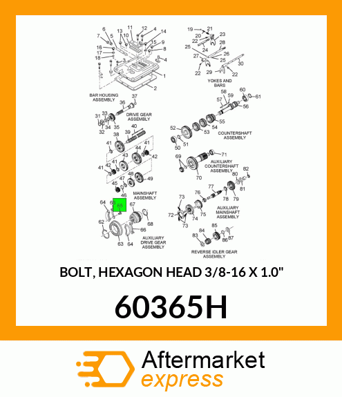 BOLT, HEXAGON HEAD 3/8-16 X 1.0" 60365H