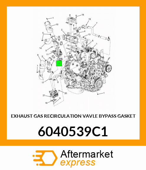 EXHAUST GAS RECIRCULATION VAVLE BYPASS GASKET 6040539C1