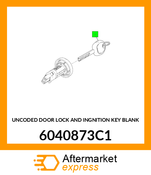 UNCODED DOOR LOCK AND INGNITION KEY BLANK 6040873C1
