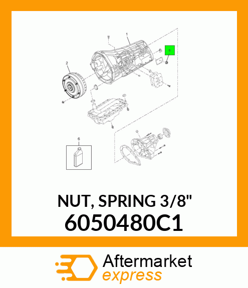 NUT, SPRING 3/8" 6050480C1