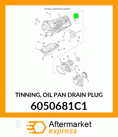 TINNING, OIL PAN DRAIN PLUG 6050681C1