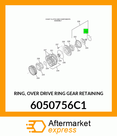 RING, OVER DRIVE RING GEAR RETAINING 6050756C1