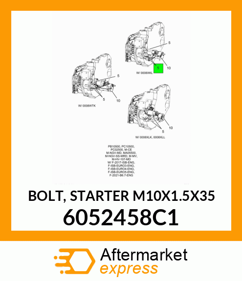 BOLT, STARTER M10X1.5X35 6052458C1