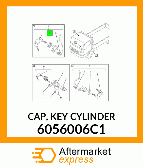 CAP, KEY CYLINDER 6056006C1