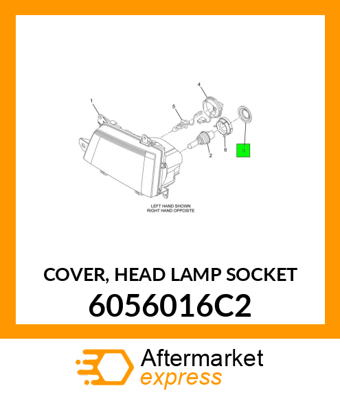 COVER, HEAD LAMP SOCKET 6056016C2