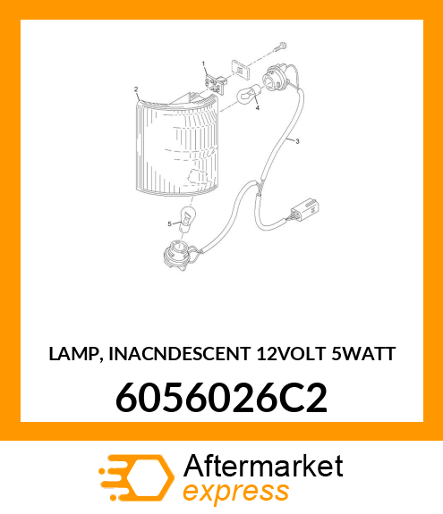 LAMP, INACNDESCENT 12VOLT 5WATT 6056026C2