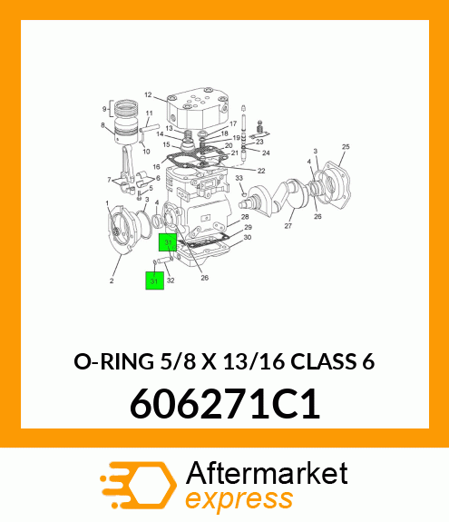 O-RING 5/8 X 13/16 CLASS 6 606271C1