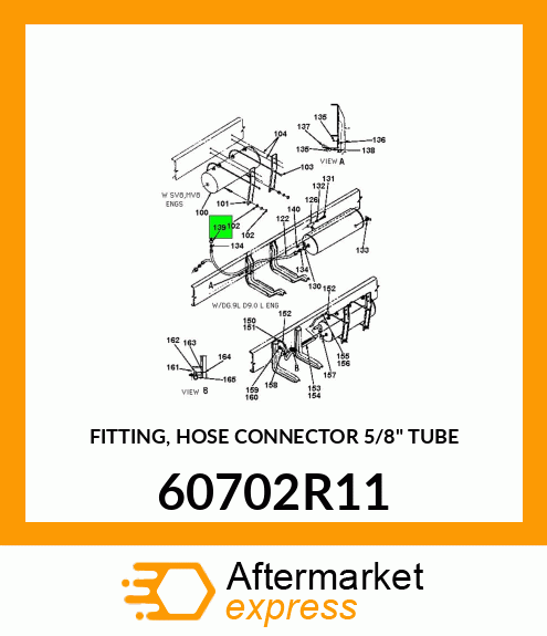 FITTING, HOSE CONNECTOR 5/8" TUBE 60702R11