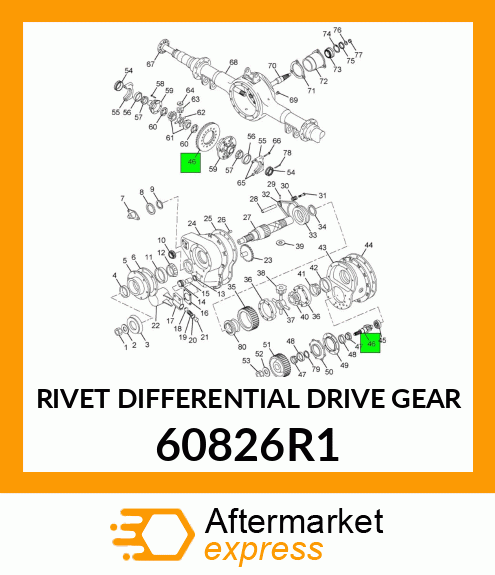 RIVET DIFFERENTIAL DRIVE GEAR 60826R1