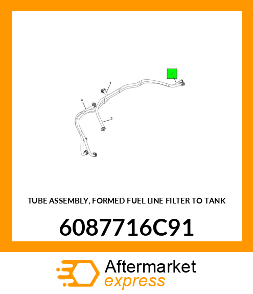 TUBE ASSEMBLY, FORMED FUEL LINE FILTER TO TANK 6087716C91