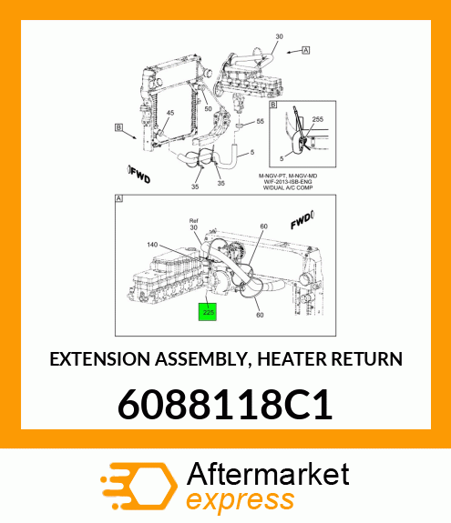 EXTENSION ASSEMBLY, HEATER RETURN 6088118C1