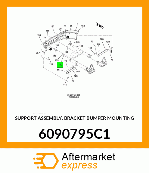 SUPPORT ASSEMBLY, BRACKET BUMPER MOUNTING 6090795C1