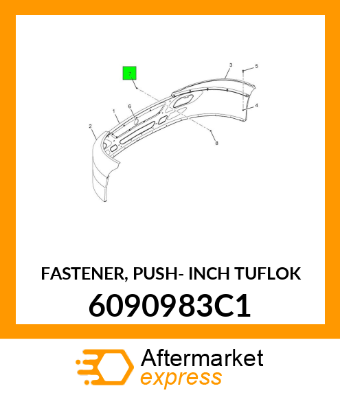 FASTENER, PUSH- INCH TUFLOK 6090983C1