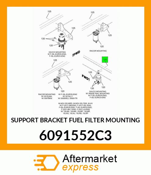 SUPPORT BRACKET FUEL FILTER MOUNTING 6091552C3