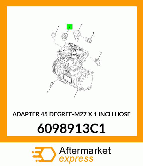 ADAPTER 45 DEGREE-M27 X 1 INCH HOSE 6098913C1