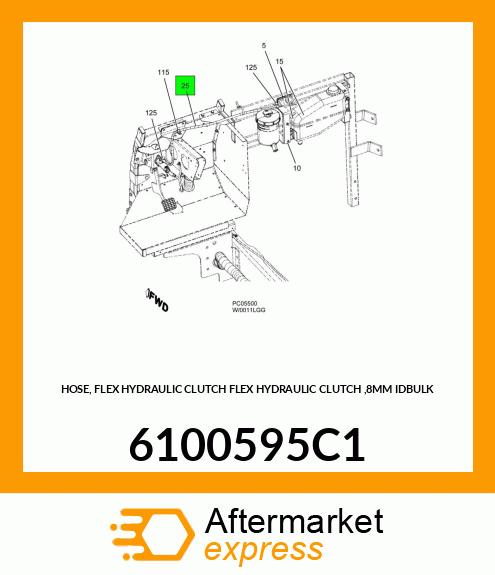 HOSE, FLEX HYDRAULIC CLUTCH FLEX HYDRAULIC CLUTCH ,8MM IDBULK 6100595C1