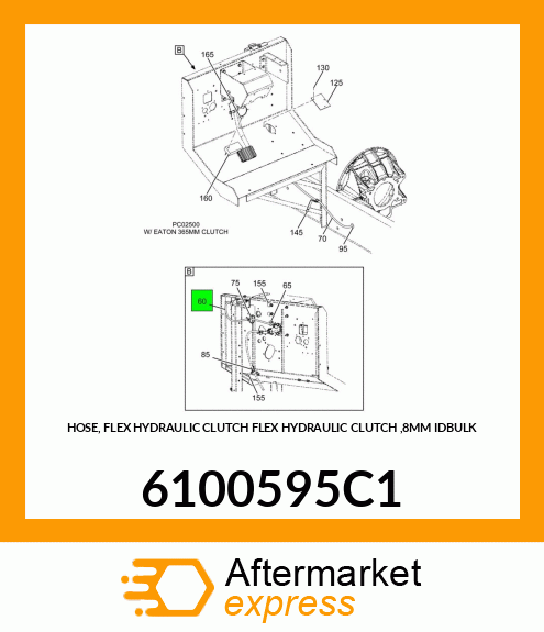 HOSE, FLEX HYDRAULIC CLUTCH FLEX HYDRAULIC CLUTCH ,8MM IDBULK 6100595C1