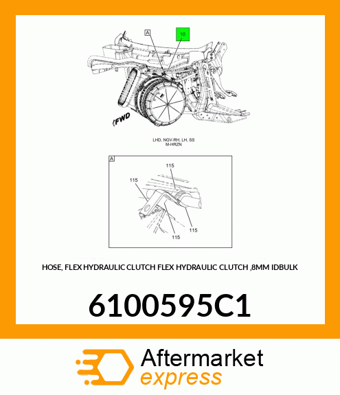 HOSE, FLEX HYDRAULIC CLUTCH FLEX HYDRAULIC CLUTCH ,8MM IDBULK 6100595C1