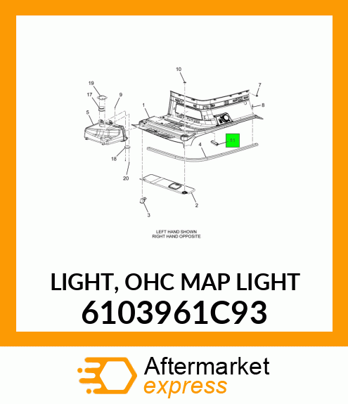 LIGHT, OHC MAP LIGHT 6103961C93