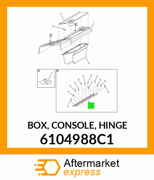 BOX, CONSOLE, HINGE 6104988C1