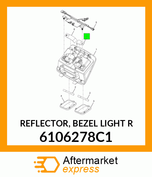 REFLECTOR, BEZEL LIGHT R 6106278C1