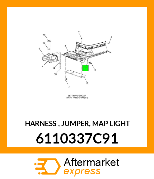 HARNESS , JUMPER, MAP LIGHT 6110337C91