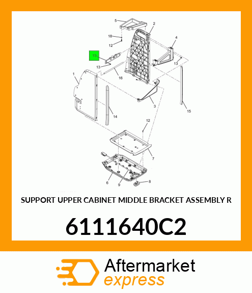 SUPPORT UPPER CABINET MIDDLE BRACKET ASSEMBLY R 6111640C2