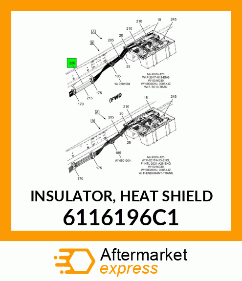 INSULATOR, HEAT SHIELD 6116196C1