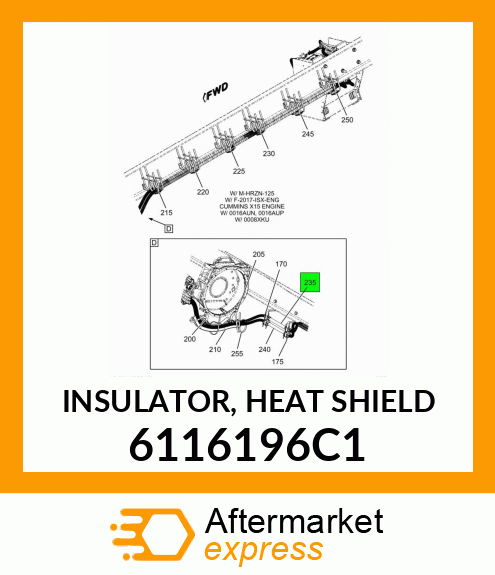 INSULATOR, HEAT SHIELD 6116196C1