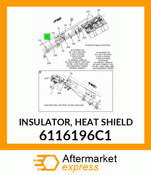 INSULATOR, HEAT SHIELD 6116196C1