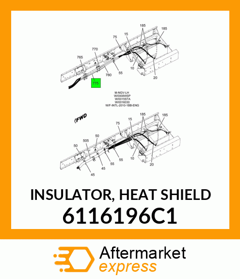 INSULATOR, HEAT SHIELD 6116196C1