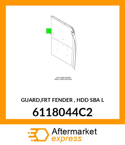 GUARD,FRT FENDER , HDD SBA L 6118044C2