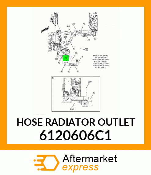 HOSE RADIATOR OUTLET 6120606C1