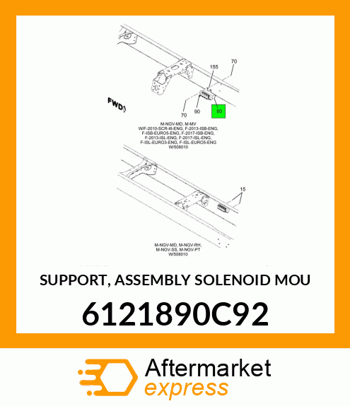 SUPPORT, ASSEMBLY SOLENOID MOU 6121890C92