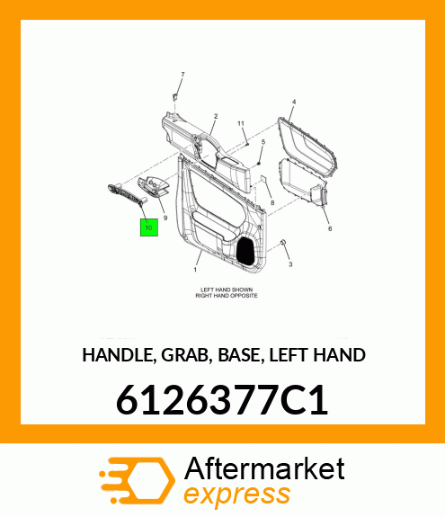 HANDLE, GRAB, BASE, LEFT HAND 6126377C1