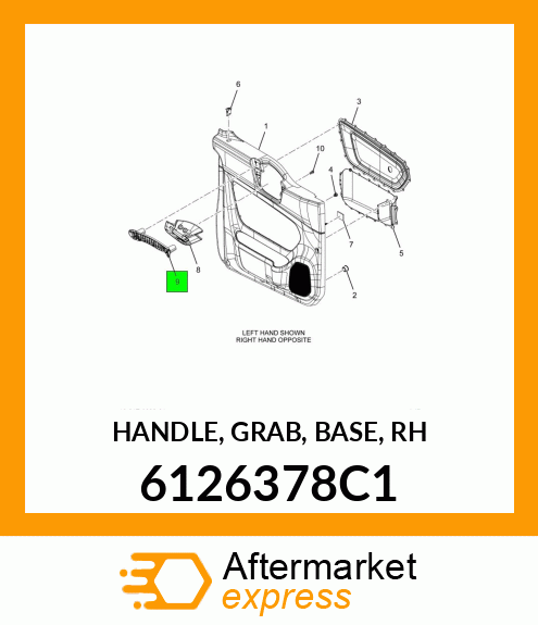 HANDLE, GRAB, BASE, RH 6126378C1