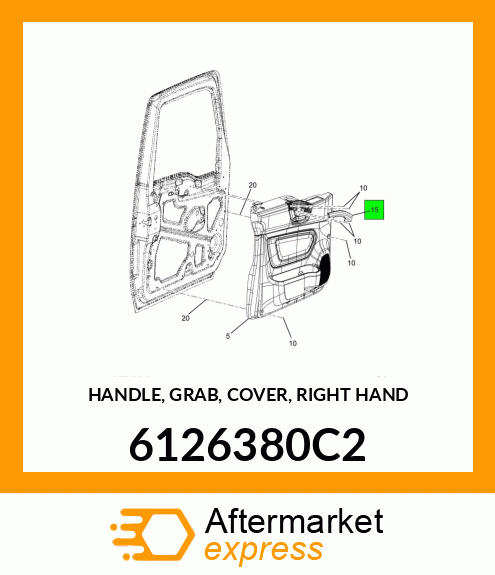 HANDLE, GRAB, COVER, RIGHT HAND 6126380C2