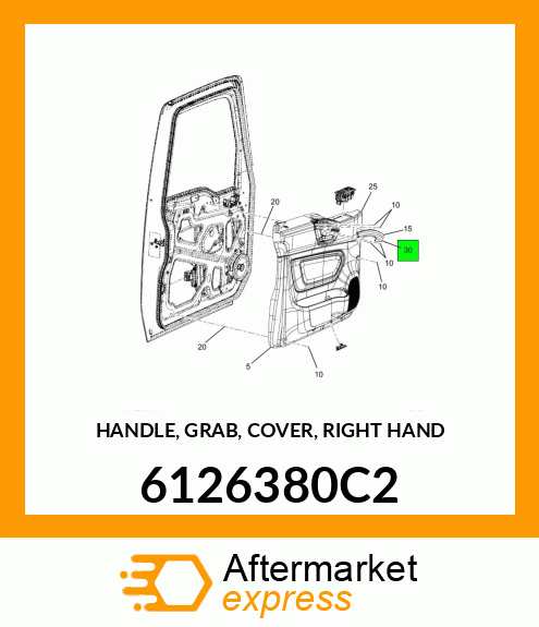 HANDLE, GRAB, COVER, RIGHT HAND 6126380C2