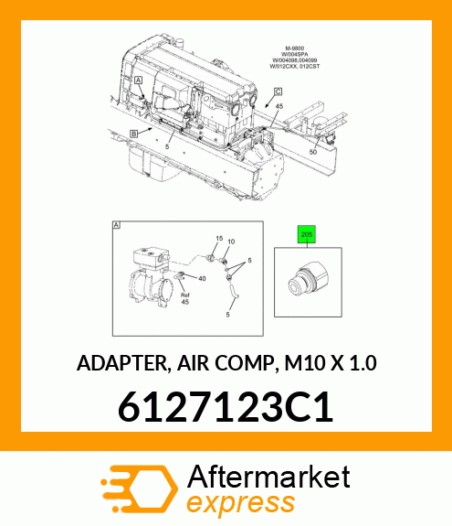 ADAPTER, AIR COMP, M10 X 1.0 6127123C1