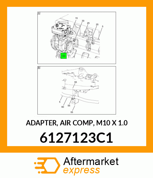 ADAPTER, AIR COMP, M10 X 1.0 6127123C1