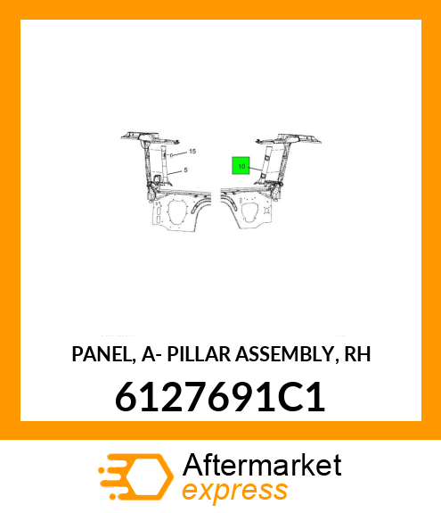 PANEL, A- PILLAR ASSEMBLY, RH 6127691C1