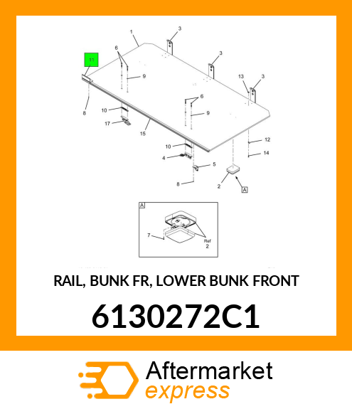 RAIL, BUNK FR, LOWER BUNK FRONT 6130272C1