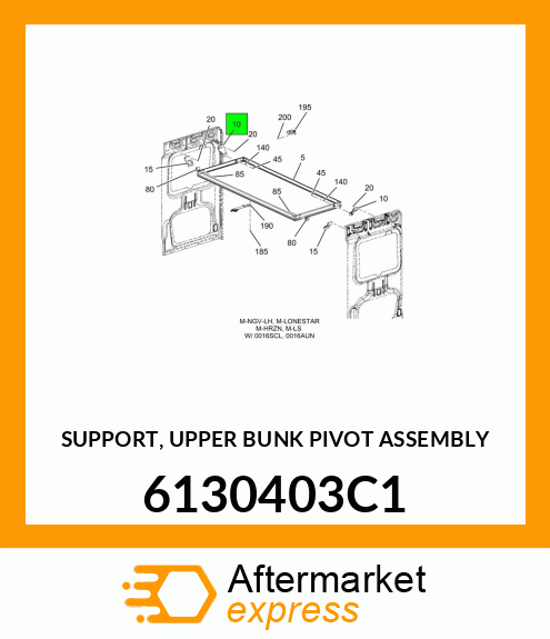 SUPPORT, UPPER BUNK PIVOT ASSEMBLY 6130403C1