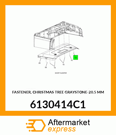 FASTENER, CHRISTMAS TREE GRAYSTONE-20.5 MM 6130414C1