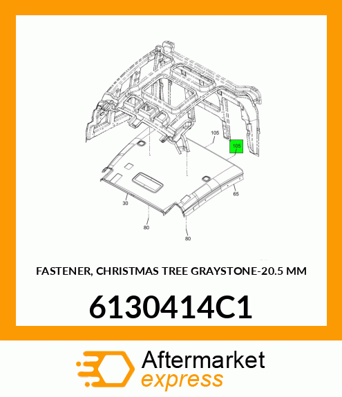 FASTENER, CHRISTMAS TREE GRAYSTONE-20.5 MM 6130414C1