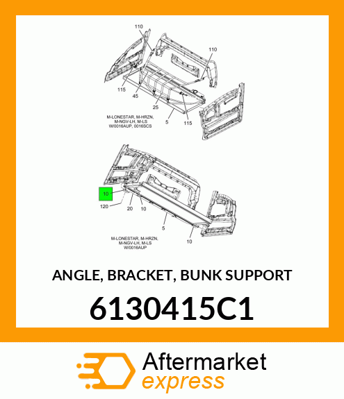 ANGLE, BRACKET, BUNK SUPPORT 6130415C1