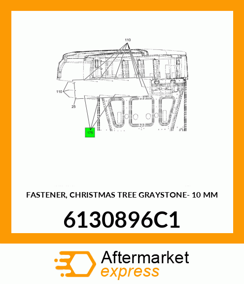 FASTENER, CHRISTMAS TREE GRAYSTONE- 10 MM 6130896C1